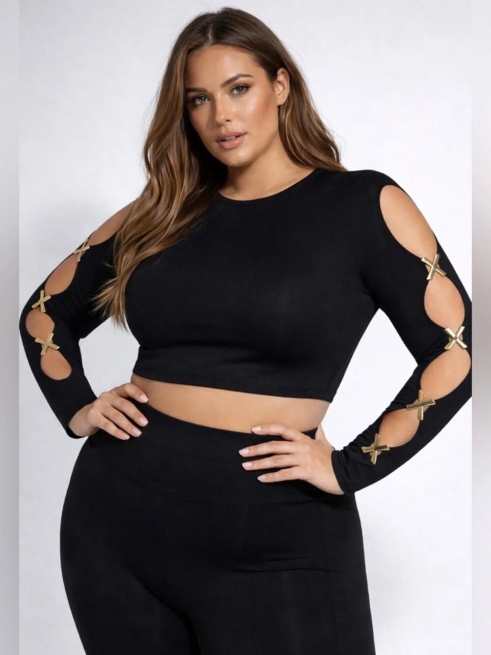 Savage X Fenty Cutout Crop Top Gold X Hardware